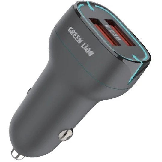 شارژر فندکی گرین لاین مدل Green Lion Dual QC3.0 Car Charger
